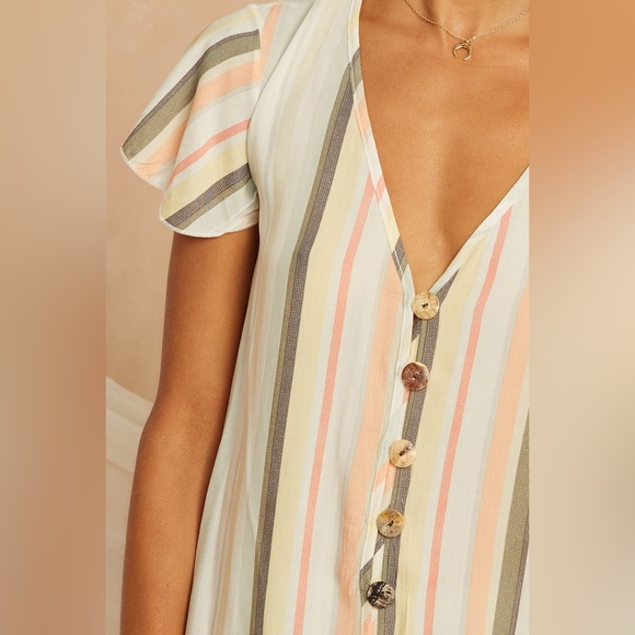 PRETTY GARDEN 🌸 Baby Doll Striped Mini Swing Dress - Picture 3 of 15